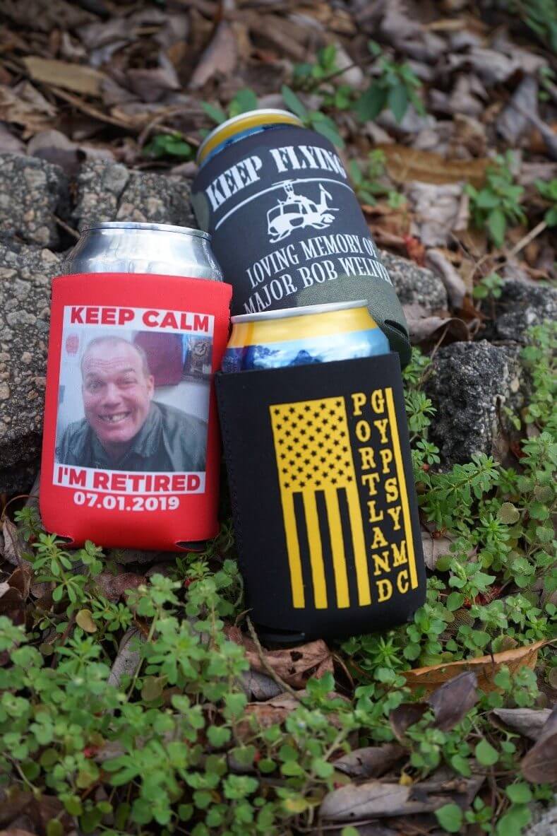 Photograph Military Koozie full color for retirement and veterans at coolienation.com