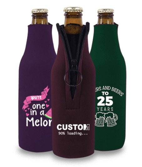 Personalized Beer Bottle Koozie with Zipper