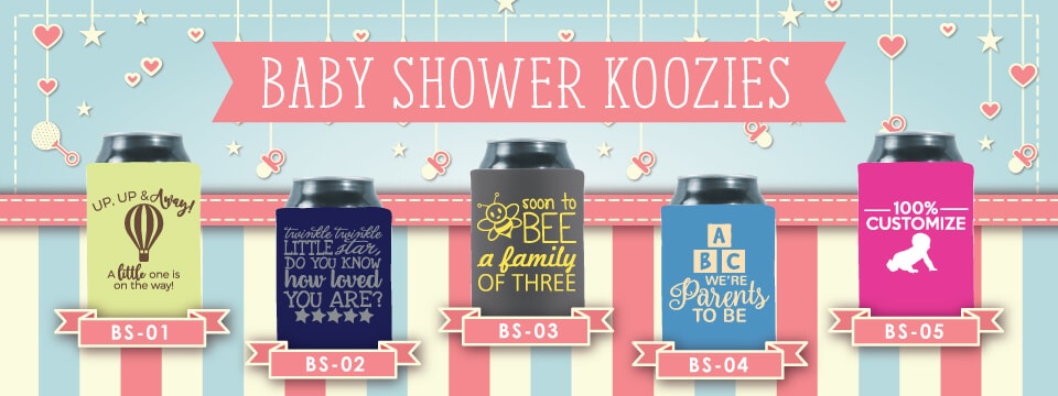 baby shower koozie favors