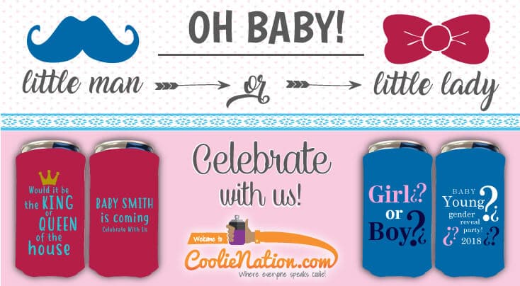 Slim can coolies for redbull and limaritas to uses at baby shower party