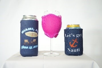 Wine koozie customized. Keep your hands dry and warm.