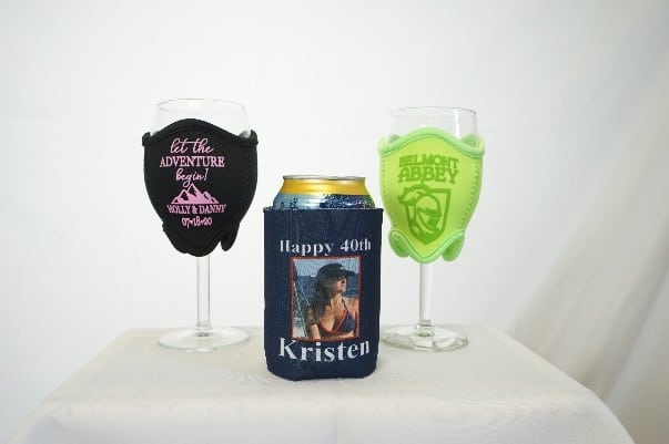 Wine custom koozies for family event business customize it at coolienation.com