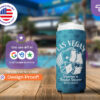 Personalized 12 oz slim can koozie for bridal shower with custom Vegas design