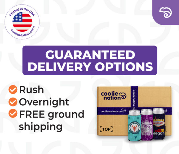 12 oz slim can koozies with fast shipping options from CoolieNation.