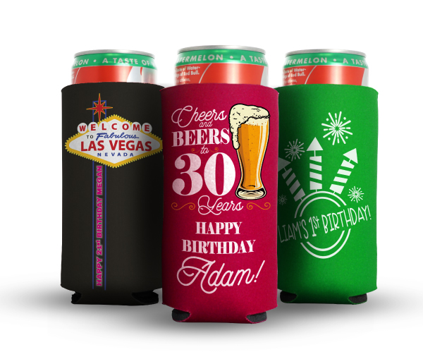 customized koozies with wedding and bachelorette design for 12 ounce slim cans