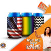 girl offering custom coozies patterns available with full color printed