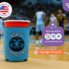 Personalized solo cup koozie with sports logo design by CoolieNation.