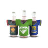 set of three custom jersey bottle with foam material sport design on them
