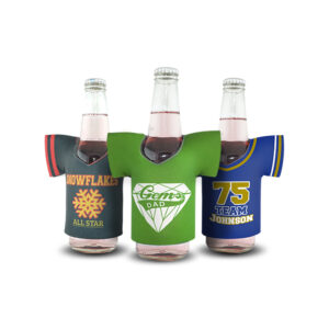 set of three custom jersey bottle with foam material sport design on them