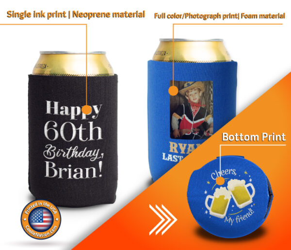 Custom magnetic koozie with personalized design