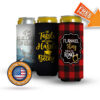 Three slim custom koozies featuring playful designs for bachelorette, wedding and graduation design printed in the USA for coolienation