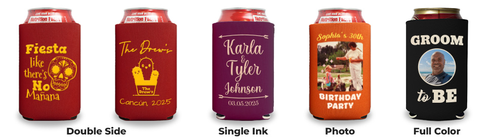Double-Sided Custom Neoprene Can Coolers for Bars and Events