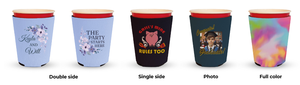 Custom Collapsible Solo Cup Koozie - Full-Color, Photo, Double-Sided Print for Events