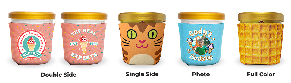 Custom Collapsible Ice Cream Pint Koozie for Parties and Events