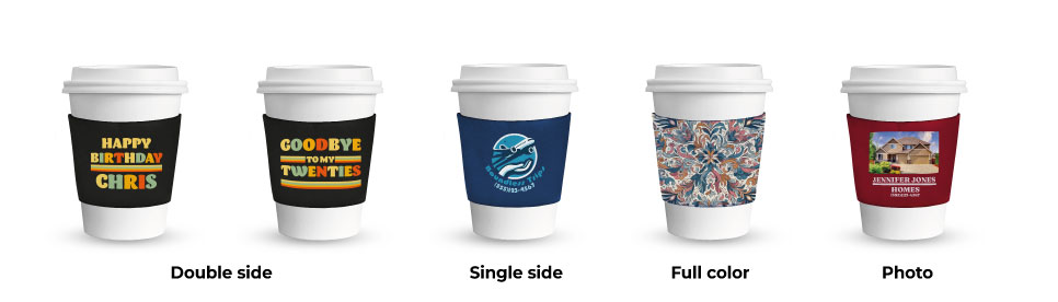 Custom Small Coffee Sleeves with Full Color Prints for Cafés & Events