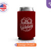 Red custom collapsible magnetic can cooler with printed logo design for bars and events