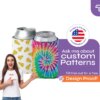 Personalized neoprene can coolers with custom design patterns, ideal for any event. Ask about custom patterns today.