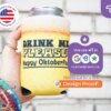 Hand holding a can with custom koozies, featuring the text "We are #1 in customer service" for superior quality and care.