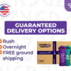 CoolieNation guaranteed delivery options with custom wine tote coolers and branded shipping box, including rush, overnight, and free ground shipping.