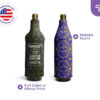 Custom wine bottle coolers with full color print and hidden seam design, featuring patterned and birthday styles from CoolieNation.