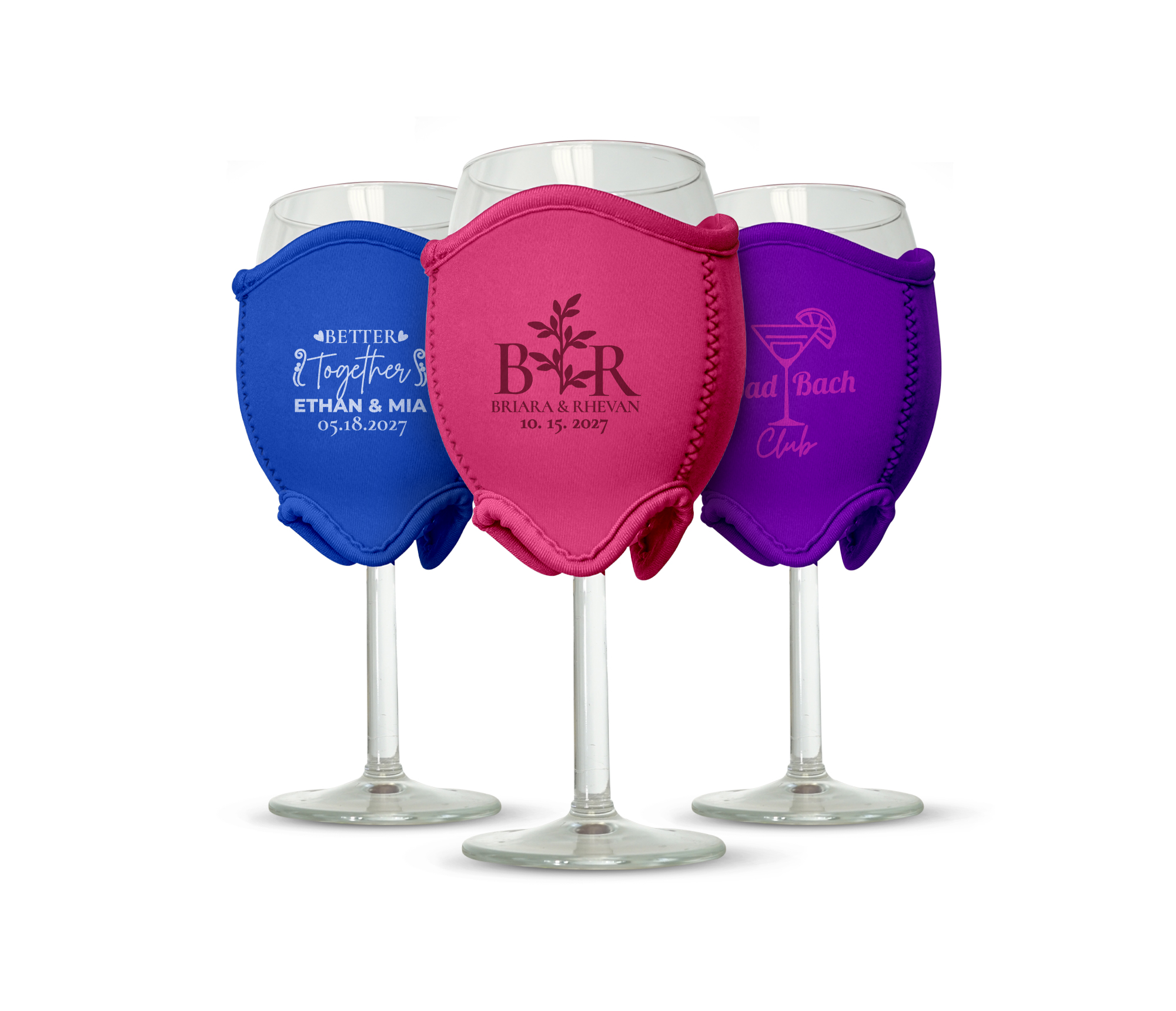 three custom wine coolie for wine testing lovers and to promote events and brands