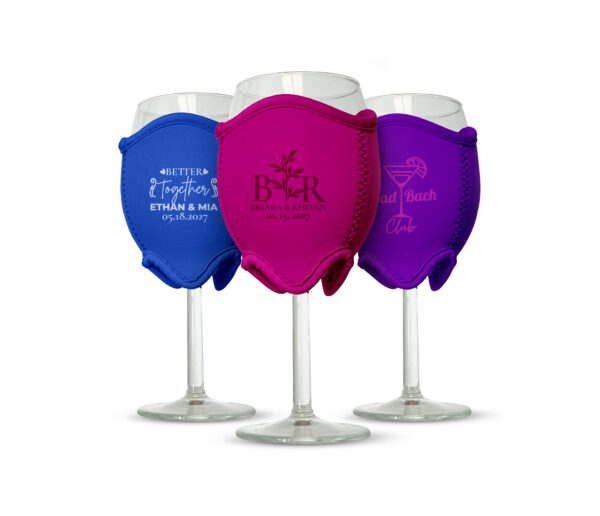 three custom wine coolie for wine testing lovers and to promote events and brands