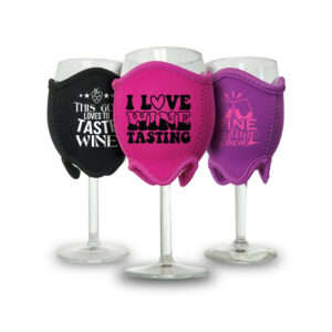 three custom wine coolie for wine testing lovers and to promote events and brands