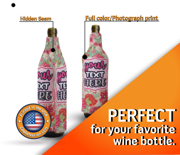 Custom wine bottle koozie with full color printing