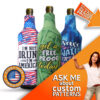 Wine bottle koozies with custom patterns