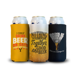 24 ounce beer koozie with custom bar design on them, can cooler for tall drinks
