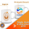Custom coffee mug with single ink and full-color printing option