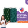 Personalized 16 oz can koozies with custom pattern designs, including lobster and abstract prints from CoolieNation.
