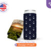 16 oz custom can koozie with anchor pattern and full color photo print, collapsible neoprene design by CoolieNation.