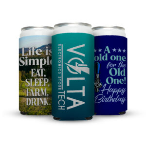 Three tall can beer koozie with USA farm customized design