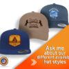 Custom hats with personalized prints on the front