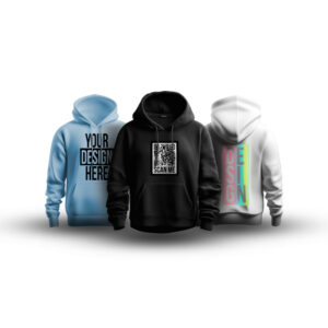 "Three hoodies with unique designs. Customize your style with these made-to-measure sweatshirts