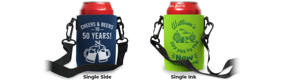 Neck-strap neoprene can koozie with Custom Print