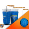 neoprene koozie with custom color stitching, high-quality neoprene material, and a printed bottom