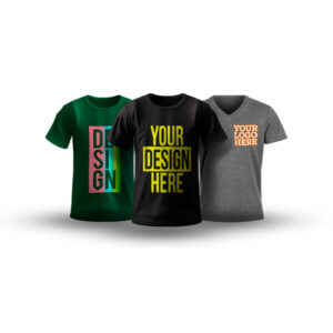 Three t-shirts with different designs, personalized
