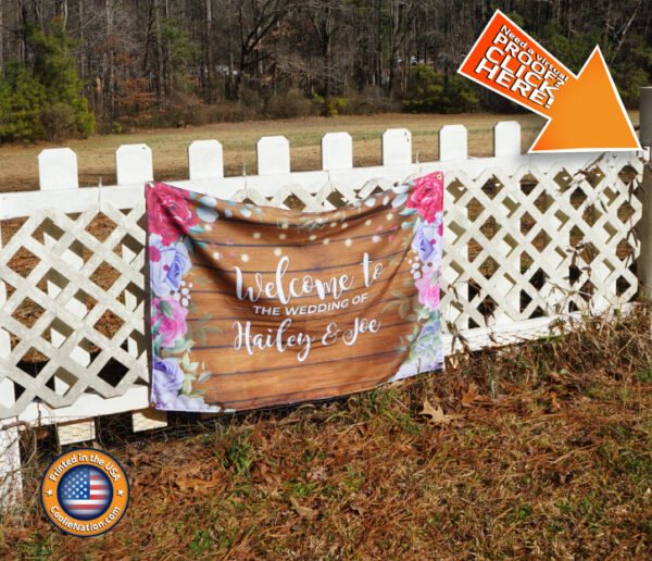 Personalized wedding banner with a custom design