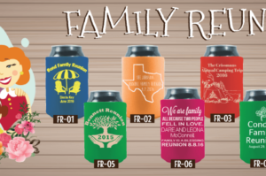 Family reunion can koozies personalized.