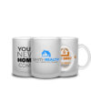 Personalized mugs with logo and text for business advertising