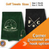 Custom golf towels available in different sizes