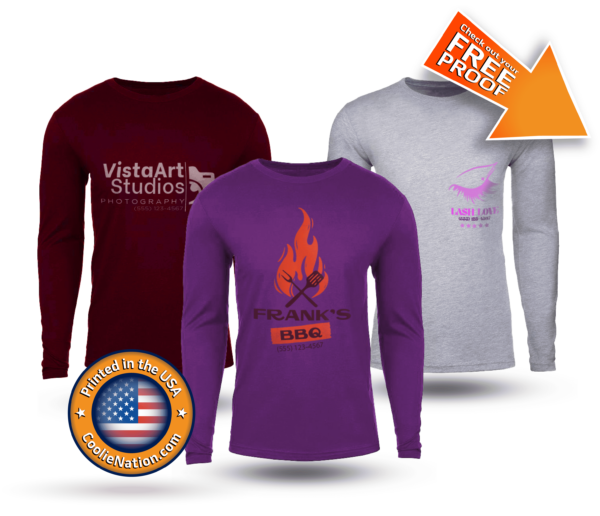 Long sleeve shirts with business logo designs