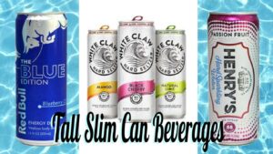 Custom tall slim can koozies for Red Bull and Henry's cans