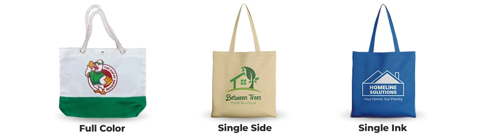 Custom Tote Bags with Full Color and Single Ink – Single Side Print Example
