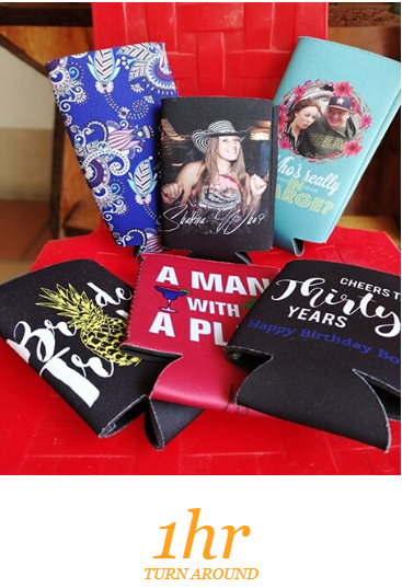 Custom koozie with high-quality full-color print