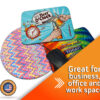 Custom mousepads in a pack of three, perfect for gifts or promotions