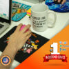 Custom square mousepad and personalized mug set