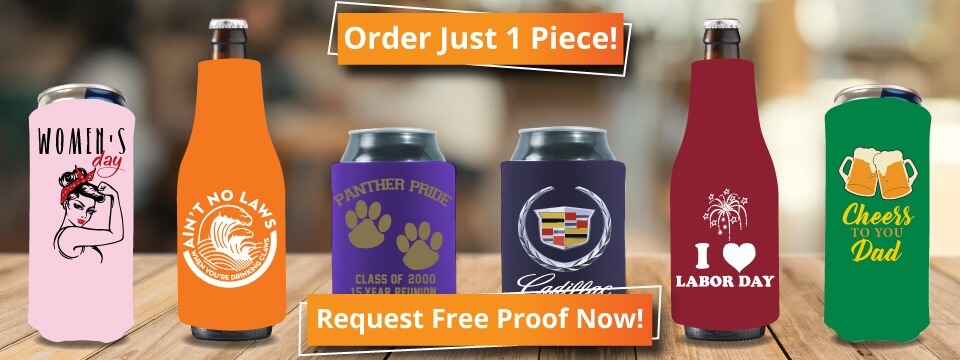 Personalized koozie with business logo